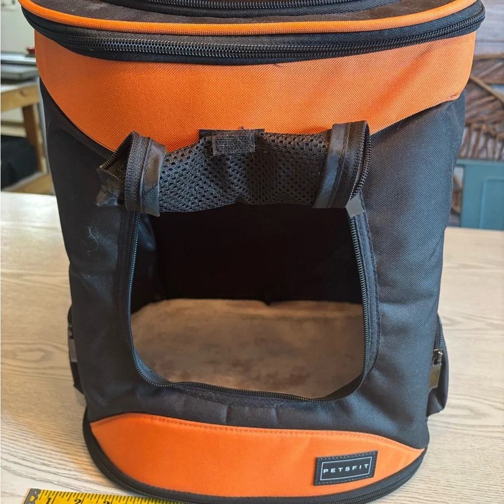 Orange and Black Dog Carrier Backpack